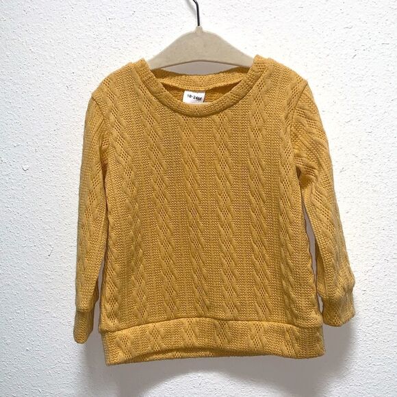 NWT 18-24months PatPat Muted Mustard Yellow Knit Sweater - Picture 1 of 4